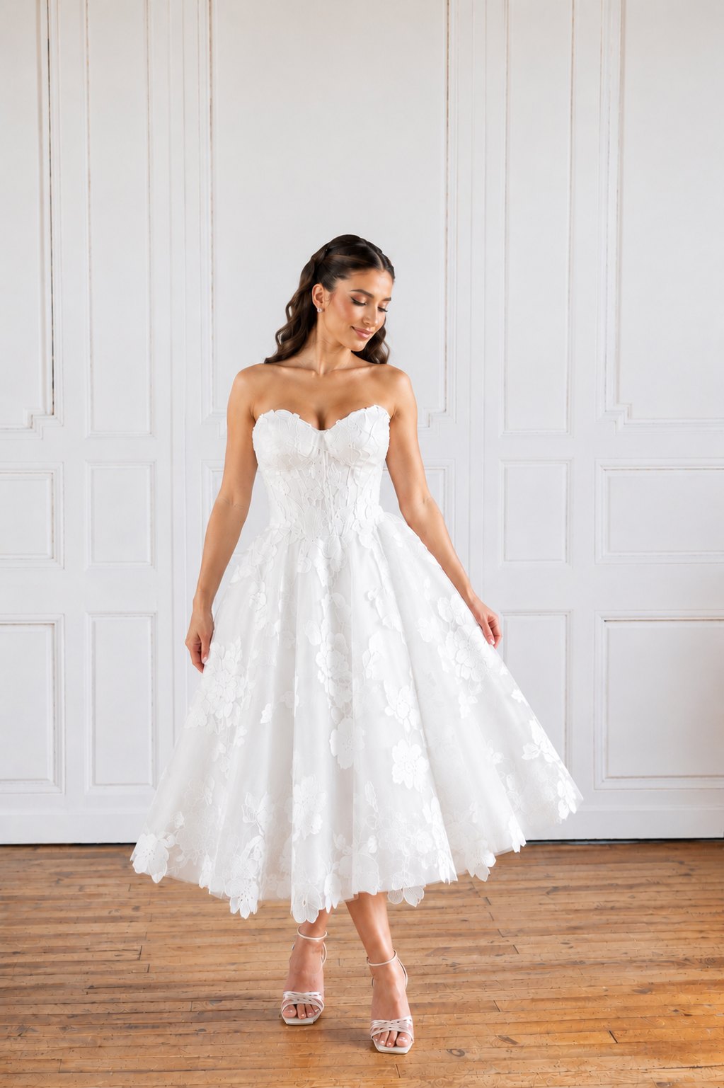 Robe de mariée Ella, bustier et dentelle