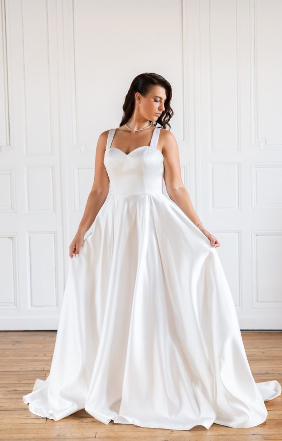 Robe de mariée Julia, haut bretelles, sans fente