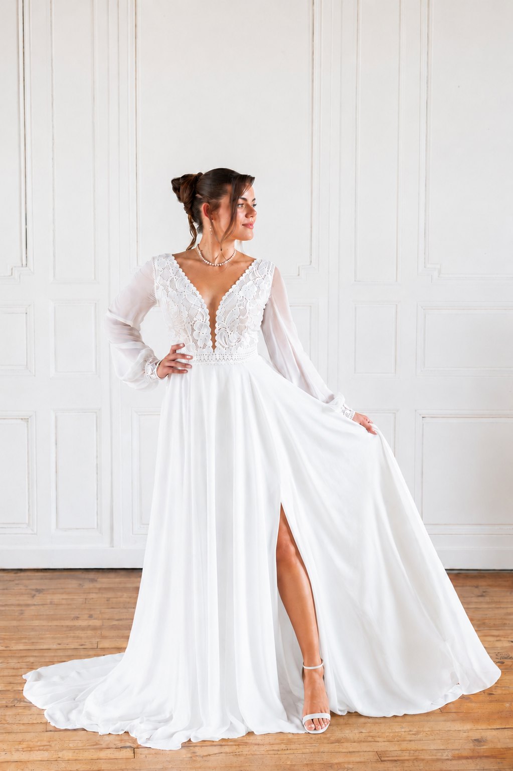 Robe de mariée Lina, plongeant