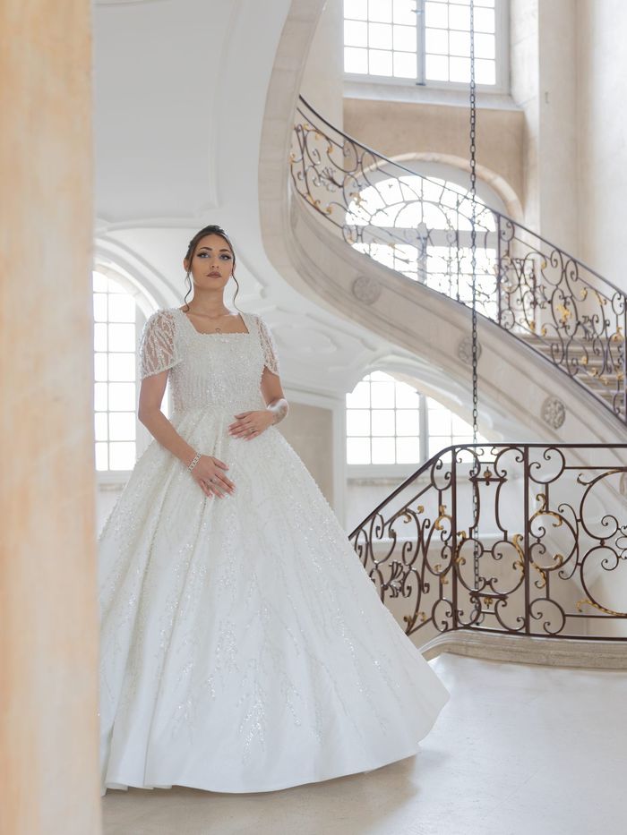 Robe de mariée princesse perlée