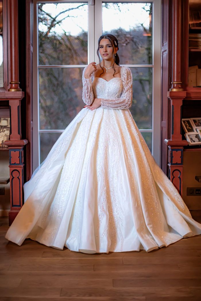 Robe de mariée princesse avec manches longues