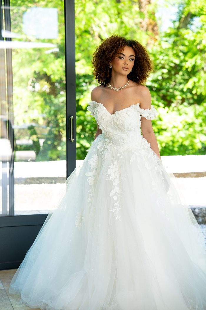 Robe trapèze en tulle dentelle 3D